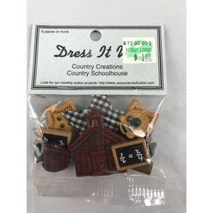 Country school themed buttons craft sewing